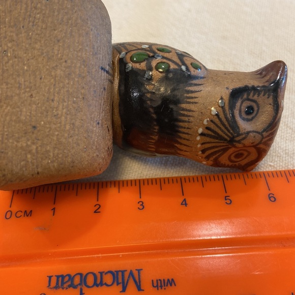 Vintage Tonala Mexican Pottery Owl on Branch signed Perez - Picture 10 of 16
